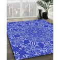 thumbnail image 3 of Ahgly Company Machine Washable Indoor Square Transitional Sky Blue Area Rugs, 5' Square, 3 of 7