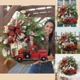 thumbnail image 3 of Camion Rouge pour Porte d'Entrée, Camion Citrouille Vintage Automne, Eucalyptus Automne Ferme Rustique, Décorations de Jardin pour Maison Automne Récolte Halloween Action de Grâce, 3 of 6