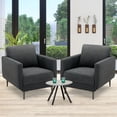 thumbnail image 3 of Costway Modern Upholstered Accent Chair Single Sofa Armchair Living Room Funiture Grey, 3 of 10