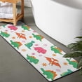 thumbnail image 2 of White Dinosaurs Flowers Pattern Bathroom Rugs Mat,Non Slip Microfiber Bathroom Rug,Rubber Backing,Soft Bathroom Mats for Bathroom Floor,Tub and Shower,47x17in(120x43cm), 2 of 5
