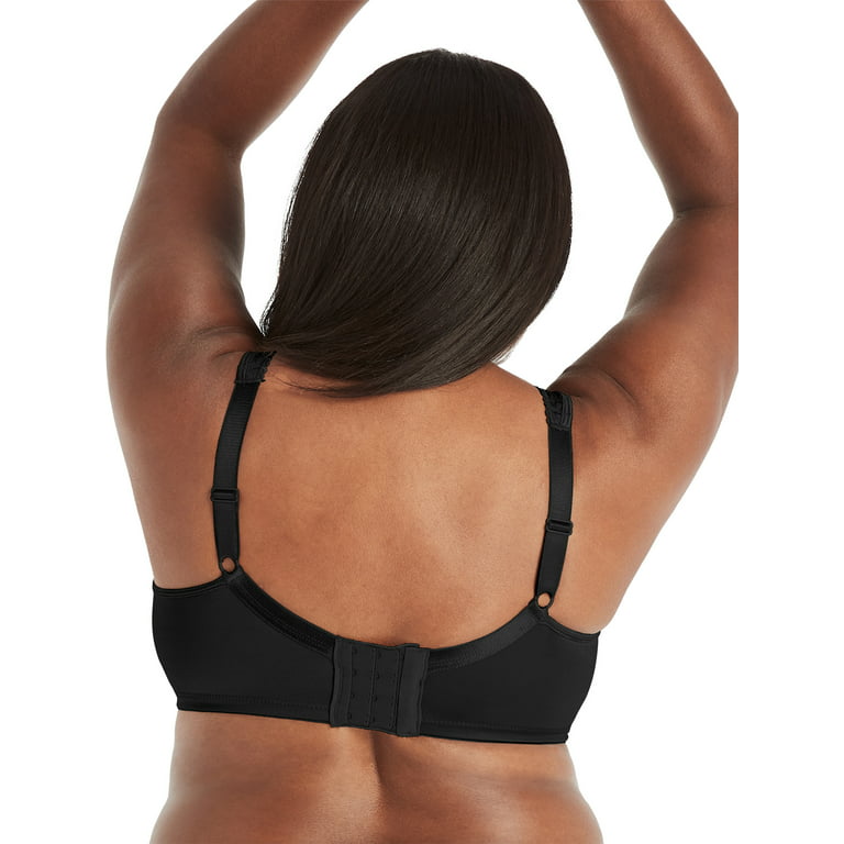 Playtex 18 Hour Supportive Flexible Back Front-Close Wireless Bra Black 42B  Women's 