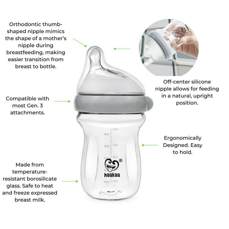 Haakaa 3 oz. Generation 3 Silicone Bottle Cover Clear