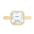 thumbnail image 5 of Rosec Jewels 7 MM Asscher Cut Moissanite Solitaire Ring in Bezel Setting with Sleek Accent, 18K Yellow Gold, US 3.00, 5 of 9