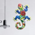 thumbnail image 4 of Decoración de pared de geco, escultura de pared de hierro contemporánea, decoración de pared de metal Azul, 4 of 8