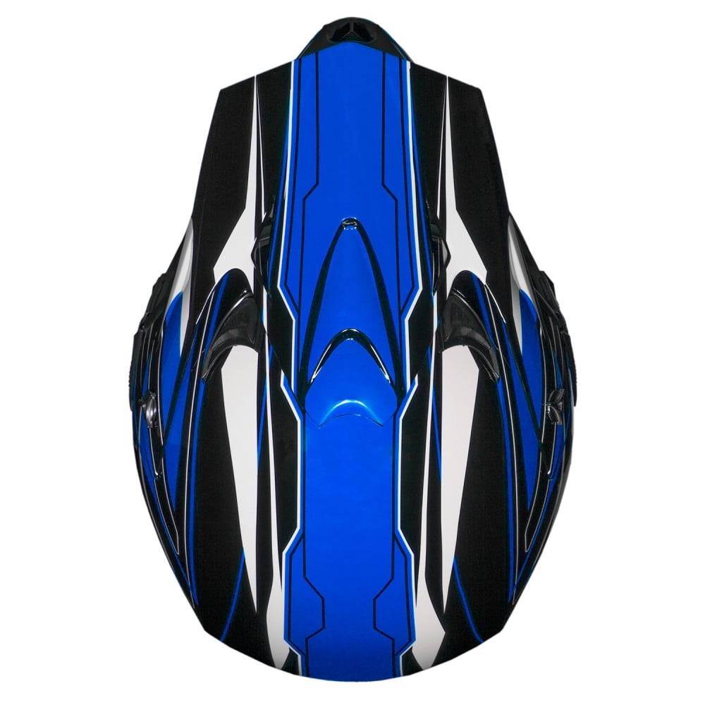 Raider Motocross RX1 ATV Off-Road Open Face Helmet DOT Approved - Blue - Small