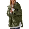 thumbnail image 1 of Chaqueta Acolchada para Mujer, con Capucha, Larga, Cremallera, Abrigo de Invierno, Chaquetas Cálidas con Bolsillos Verde XL, 1 of 8