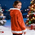 thumbnail image 6 of Wxolcjlv Toddler Girls Christmas Graphic Pullover Hoodie Santa Fuzzy Trim Velvet Long Sleeve Fall Winter Festive Sweatshirt with pockets, Sizes 2-13, 6 of 7