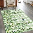 thumbnail image 4 of Area Rug for Living Room, Spring Plants Non-Slip Indoor Large Carpet for Bedroom/Dining Room, Watercolor Birds Leaves Flowers Green Plaid Washable Low-Profile Rectangle Floor Runner Rugs - 4 x 6 Ft, 4 of 7
