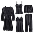 thumbnail image 3 of HBGVBA Womens 5 Piece Casual Pajama Set 5 Piece Loungewear Set Thin Camisole And Robe Home Outfit Summer Homewear, 3 of 3