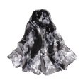 thumbnail image 1 of Qarigey Manténgase a la moda y con estilo con una bufanda de playa de lujo para mujer Bufanda de seda de lujo para mujer Accesorios de disfraces blanco negro, 1 of 6