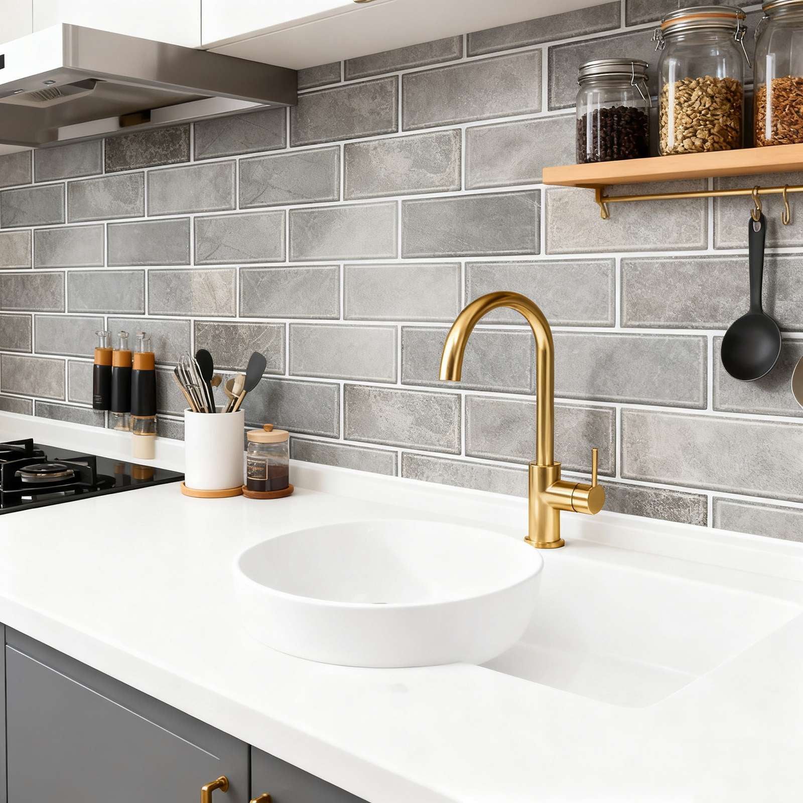 15 Sheet Peel and Stick Backsplash Tiles, 11.8 x 6 Inch Vintage Self Adhesive Tile Sticker Vinyl Decals Wallpaper for Backsplash Kitchen, Bathroom