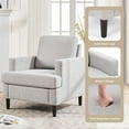 thumbnail image 6 of Weture Mid-Century Accent Chair, Linen Upholstered Reading Accent Chairs, Light Gray, 6 of 8