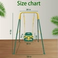 thumbnail image 2 of 3-in-1 Toddler Swing Sets for Backyard, Comfy Baby Swing Outdoor Indoor, Kids Swing with Metal Stand, Green, 2 of 5