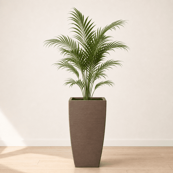 Ecobo 35.4’’Tall Eco-Friendly Rectangular Pot Planter - Capri Indoor/Outdoor Planter for Flowers & Plants - Contemporary All-Weather Design – Brown