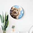 thumbnail image 4 of 10 Inch Wall Clock Battery Operated Silent Clock Decorative for Office, Kitchen, Outdoor, Living RoomGray Cat with Green Eyes Cute Drawing, 4 of 4