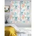 thumbnail image 3 of Teal Red Jellyfish Coastal Sheer Curtains 72 Inch Length 2 Panels for Living Room, Summer Beach Coral Starfish Nautical Voile Kitchen Curtain Set, Luxury Privacy Drapes Window Treatment for Bedroom, 3 of 7