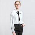thumbnail image 4 of KAKOWELY 3Ud Bow Tie Largo Para Mujer Estilo Japonés En Negro Para Camisas Sin Cuello, 4 of 6