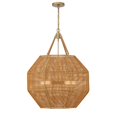 thumbnail image 5 of Selby 5-Light Pendant in Burnished Brass and Rattan, 5 of 6