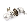 thumbnail image 2 of Bedroom Bathroom Round Knobs Door Knob Lock Locks Hardware Silver Tone, 2 of 3