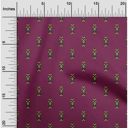 oneOone Cotton Cambric Fabric Ethnic Ikat Print Fabric By The Yard 56 Inch Wide