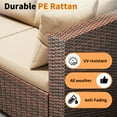 thumbnail image 3 of Techmilly Patio Furniture Sets, Modular Rattan Outdoor Sectional Furniture, Wicker Conversation Set for Backyard,9PCS, 3 of 7