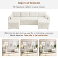 thumbnail image 6 of Modern U-Shaped Sectional Sofa Bed with Storage, USB Ports, Teddy Fabric Upholstery, Curved Armrests, Dual Chaise Lounges, 107" Beige Sleeper Couch for Living Room, 6 of 9