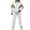 White, variant on qolati Women's Two Piece Outfits Casual Long Sleeve Zipper Sweatshirts Jackets Tracksuit Casual Color Block Print Sweatsuit Workout Set with Pockets