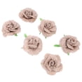 thumbnail image 2 of Flores de yute hechas a mano, arpillera, decoración para fiesta de boda, accesorios de ropa DIY (rosa y hojas de 5cm), 2 of 8