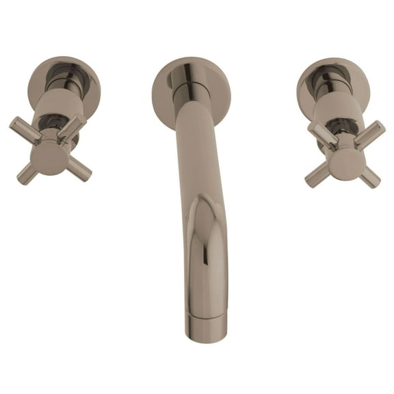 Kingston Brass KS8128DX Concord Double-Handle 3-Hole Wall Mount Bathroom Faucet in Brushed Nickel