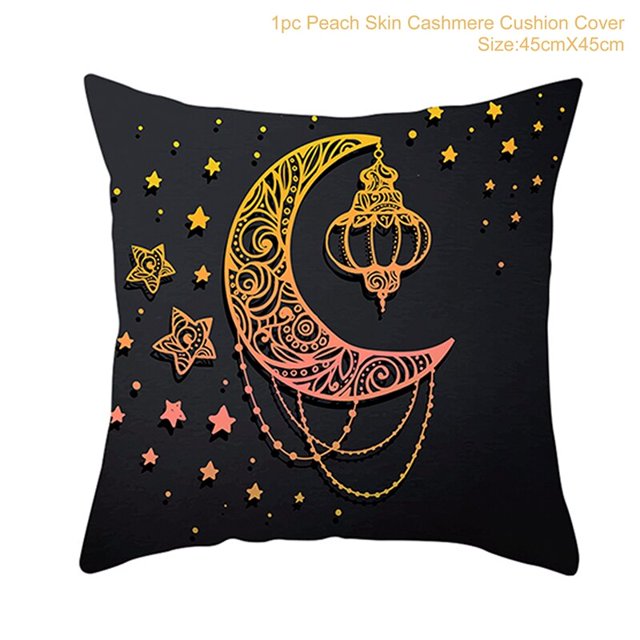 Funda de cojín islámica Eid Mubarak para el hogar, decoración de Ramadán, algodón, sofá, mezquita, decoración musulmana, funda de almohada, 45x45cm, 2023