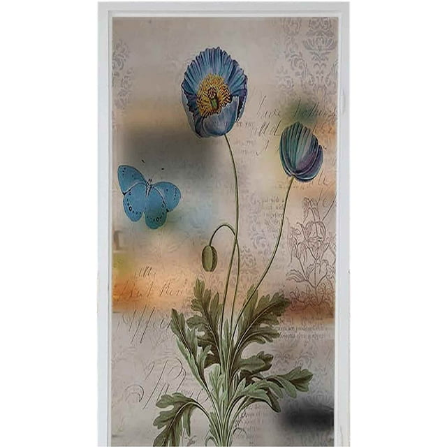 Reusable Removable Window Film Decoration Watercolor Fall Texture Old Paper. 23.6" x 39" Stain lass Window Film Privacy