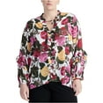 thumbnail image 3 of Rachel Roy Womens Floral Print Ruffled Blouse, White, 16W, 3 of 3