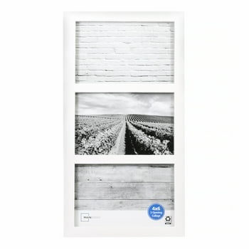 Mainstays 3-Opening 4x6 Collage Linear Picture Frame, White