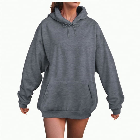 HCNTES Womens Oversized Hoodies Sweatshirts Fleece Hooded Pullover Tops Sweaters Casual Comfy Fall Fashion Outfits Clothes(XXL,C29-Dark Gray)