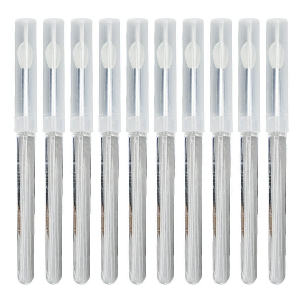 10 piezas de palos de silicona para decoración de uñas, reutilizables, uniformes, con efecto espejo, para difuminar polvos, con cubierta