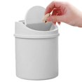 thumbnail image 1 of LAICAIW Desktop Mini Trash Can, Desk Bin with Lid, Countertop Trash Can, Portable Small Dustbin, Mini Desktop Trash Bin, Small Trash Can with Lid, Modern Desk Waste Bin for Bathroom Vanity, Desktop,, 1 of 7