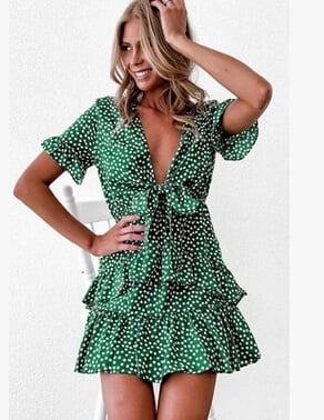 polka dot boho dress