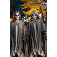 thumbnail image 3 of Disfraz de Halloween Horror Grim Reaper para hombre, disfraz de bruja con capa aterradora para hombre y mujer, capa con capucha para adultos, accesorios de cosplay (gris), 3 of 8