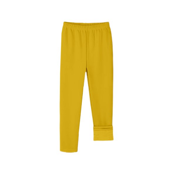 Kids Winter Fleece Lined Thermal Leggings Thick Warm Athletic Pants Cotton Cozy Soft Boys Girls Footless Tights Teen Trousers