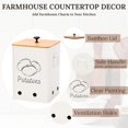 thumbnail image 5 of Perfnique Kitchen Vegetable Storage Container, Potato Onion and Garlic Storage Bin Set of 3 for Countertop Pantry, Kitchen Canisters Organization Keeper Holder Tin with Aerating Holes and Lid (White), 5 of 6