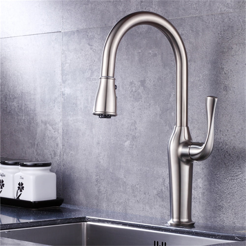 Kepooman 7505 Kitchen Bathroom Faucet, Kitchen Sink Faucet with Pull Down Sprayer, Home Single Handle High Arc Pull out Faucet Kepooman 7505 Kitchen Bathroom Faucet, Kitchen Sink Faucet with Pull Down Sprayer, Home Single Handle High Arc Pull out Faucet