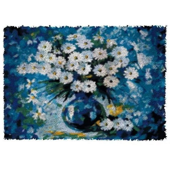ShowNiceArt Latch Hook Rug Kits,Flower DIY Crochet Rug Making Kit Animals Patterns, Carpet Embroidery Crafting Arts 20*15in