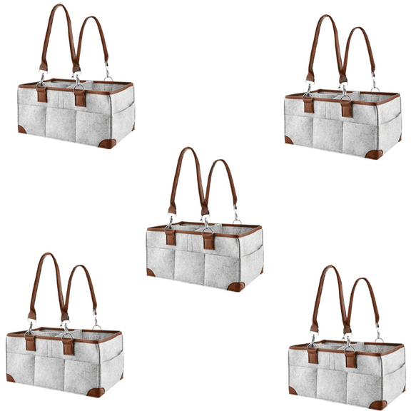 5X Baby Diaper Organizer Portable Storage Basket Essential Bag for Nursery Changing Table and Car