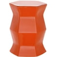 thumbnail image 2 of Safavieh Modern Hexagon Indoor/Outdoor Garden Patio Stool, Orange, 2 of 4
