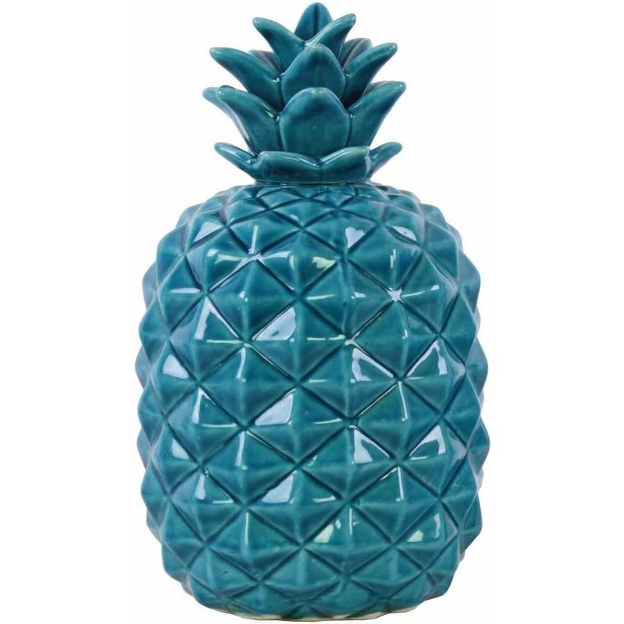 Urban trends collection ceramic pineapple decor figurine, gloss finish