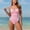 *Pink, variant on ClodeEU Women’s Striped One Piece Swimsuits, Tie Shoulder High Cut Tummy Control Bathing Suit , Summer Beach Swimwear Blue,Womens Plus L