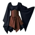 thumbnail image 1 of UANWENN Robe Chemise Irlandaise à Manches Trompette pour Femmes avec Corset Robe Traditionnelle Halloween Femmes Robe Rétro Gothique Manches Longues Robe Décontractée Longue pour Femmes Robes d'Hiver Mignonnes, 1 of 8