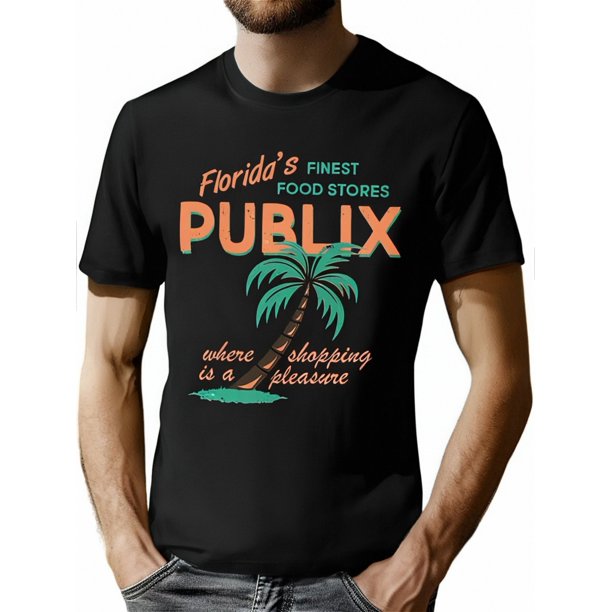 Vintage Publix Floridas Finest Food Stores Premium T-Shirt funny Men’s Short Sleeve Graphic T-shirt Collection black AA