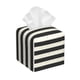 thumbnail image 1 of Fotbe Black And White Thick Stripes Porta Pañuelos Decorativo de Cuero, Caja Cuadrada Moderna para Pañuelos Faciales, Organizador y Dispensador 5x5x5'', 1 of 7
