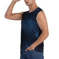 thumbnail image 3 of Disketp Blue Glitter Retro Sleeveless Tshirts For Men, Muscle Shirts For Men Dry Fit Tank Top-3x-Large, 3 of 8